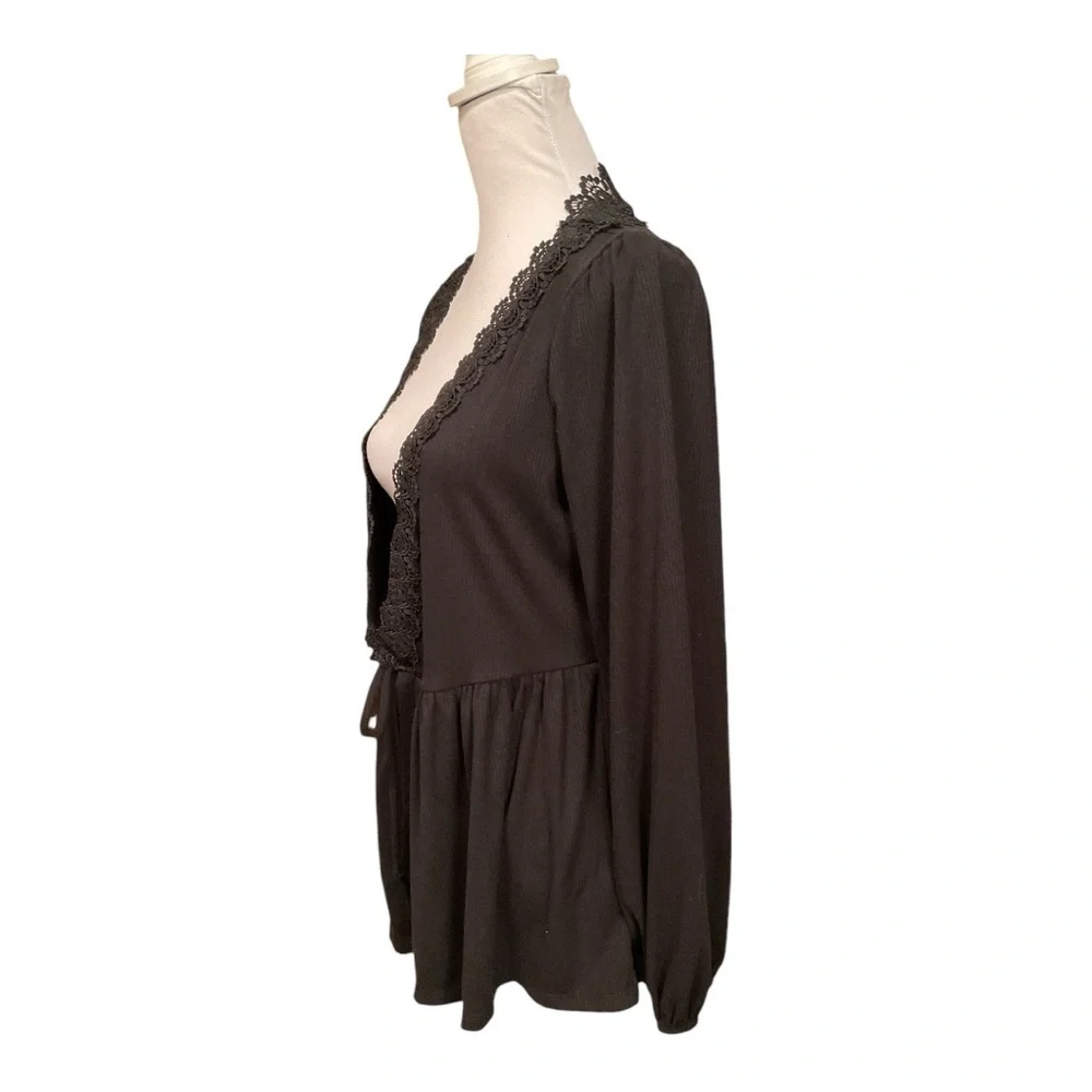 Torrid Supersoft Rib V-neck Trim Tie Top Size 1